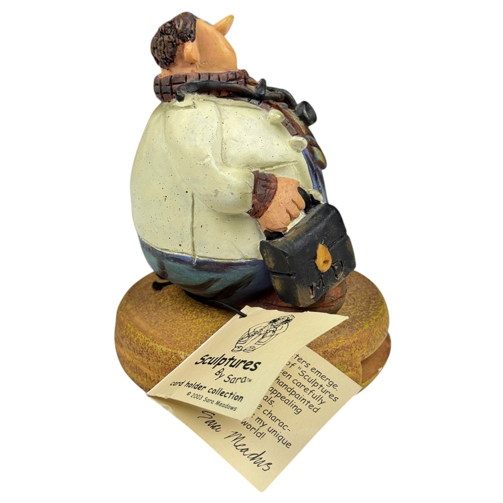 Doctor Man Card Holder Collection Sara Meadows Artist 2003 Figurine Sculpture - Picture 7 of 10